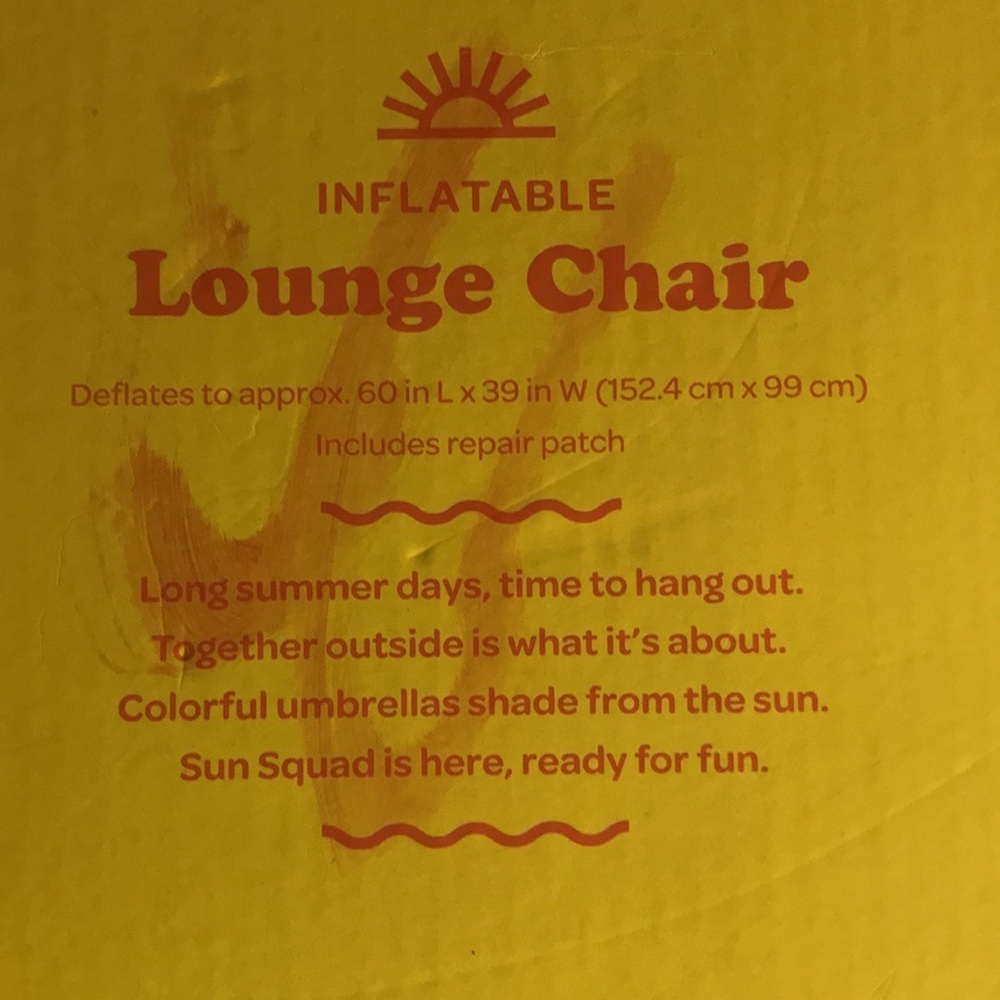 NIB Sun Squad Inflatable Lounge Chair - Picture 4 of 7